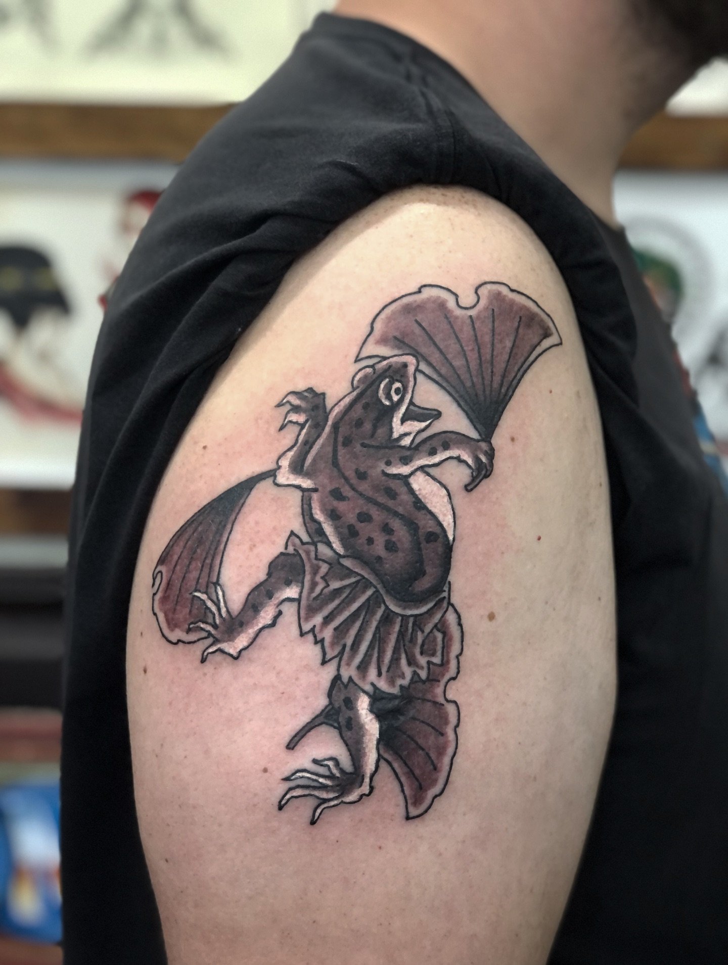 Sapo japonês irezumi ombro tatuagem Curitiba