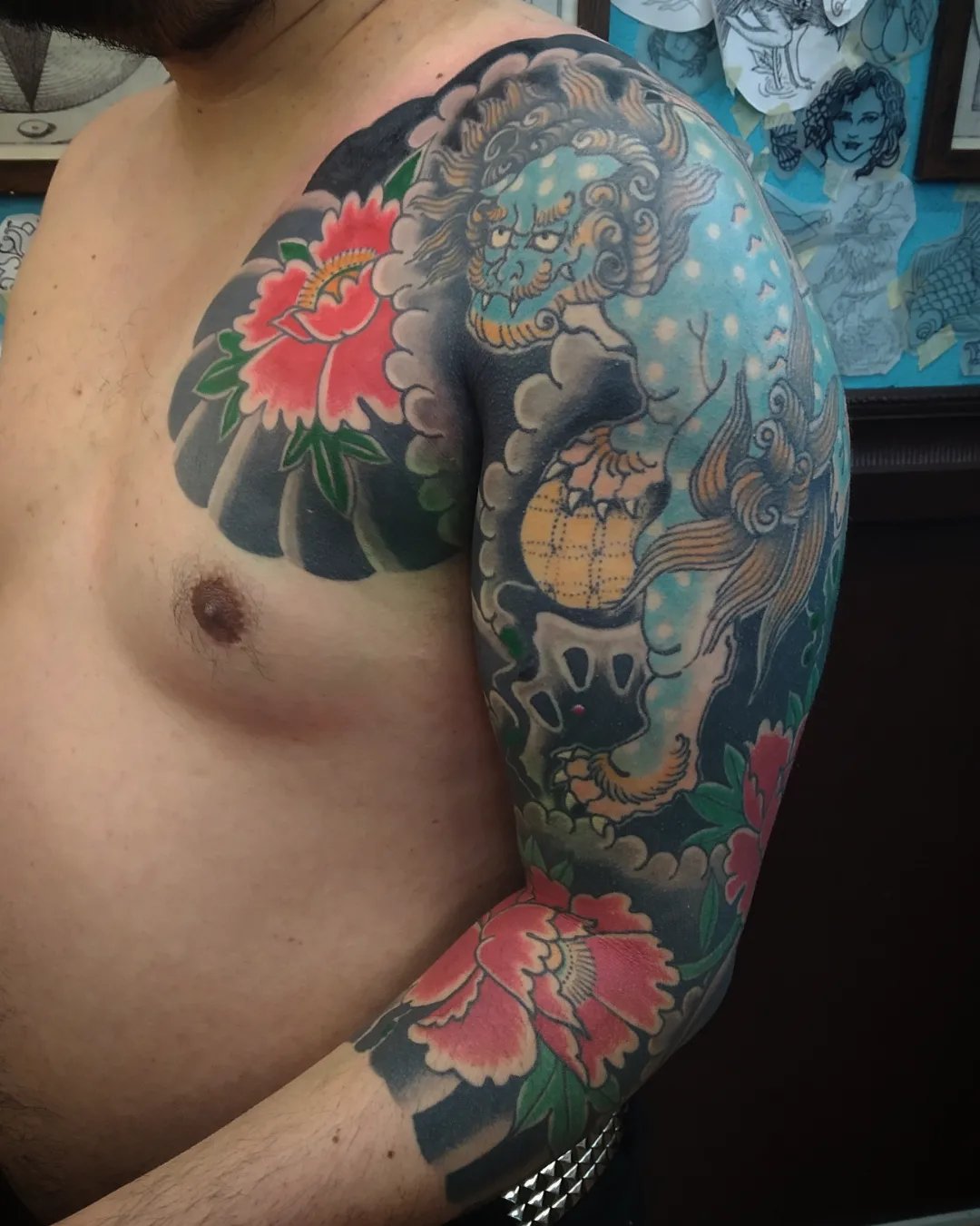 Sleeve foo dog shishi irezumi Curitiba PR
